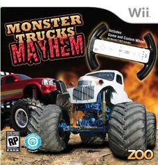 Monster Trucks Mayhem with Racing Wheel - Loose - Wii