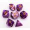 Purple Set of 7 Milky Polyhedral Dice with Gold Numbers